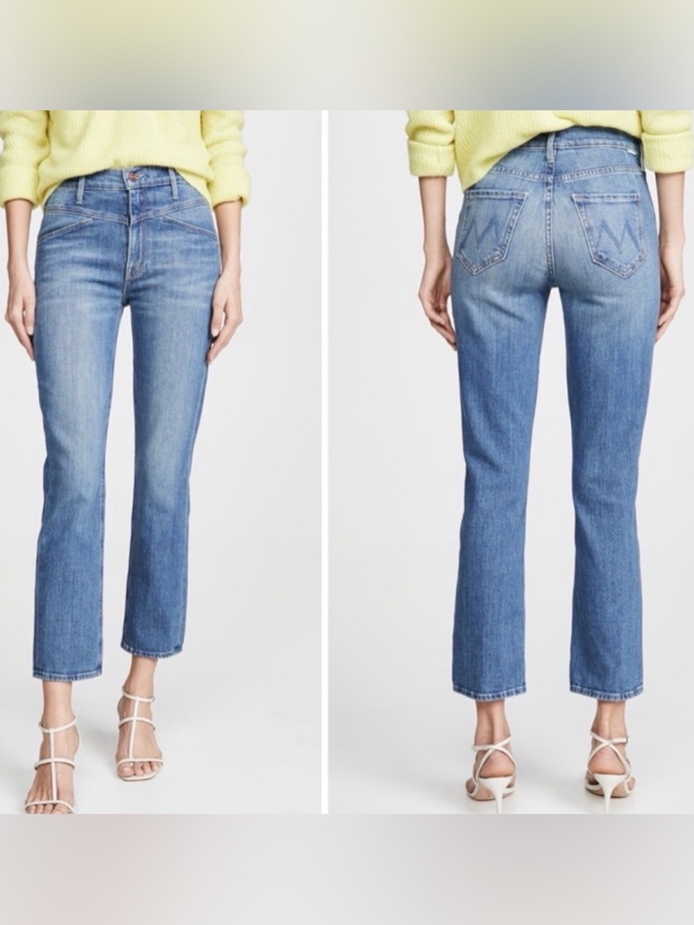 MOTHER The Dazzler Yoke Front Ankle Jeans in Wander Dust US 28 $258